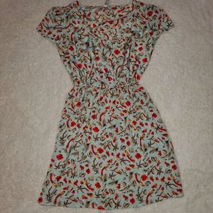 Light Blue Dress with Orange Flowers